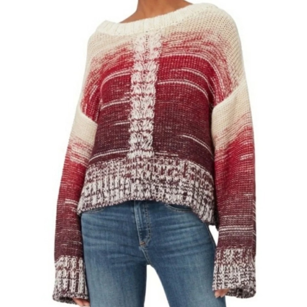 Eleven‎ Six Anna Alpaca Wool Sweater Womens Small Oversized Ombre Gradient Flare